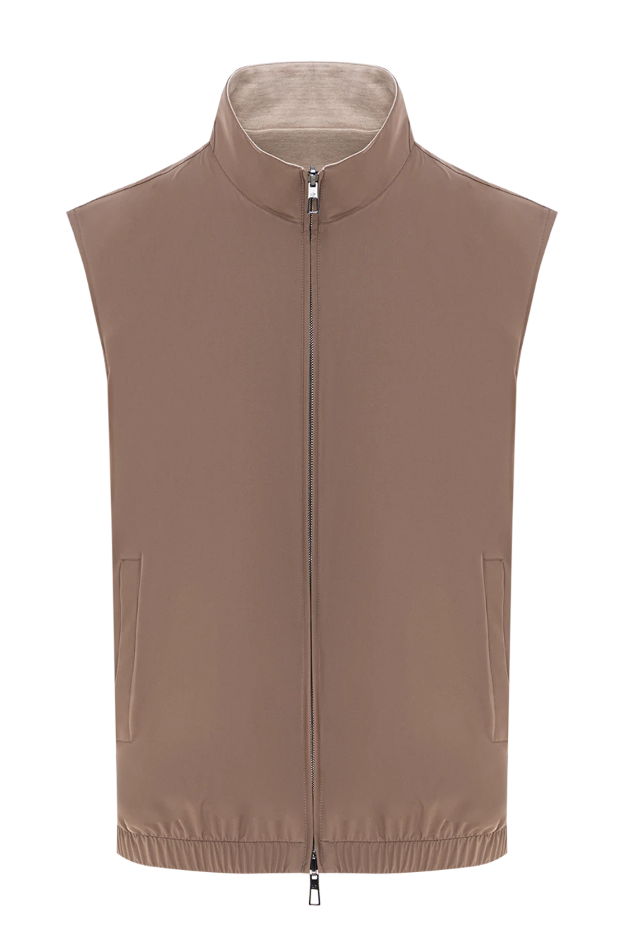 Loro Piana двухсторонний жилет vest из ветроустойчивой микрофибры коричневый 187446 - фото 1