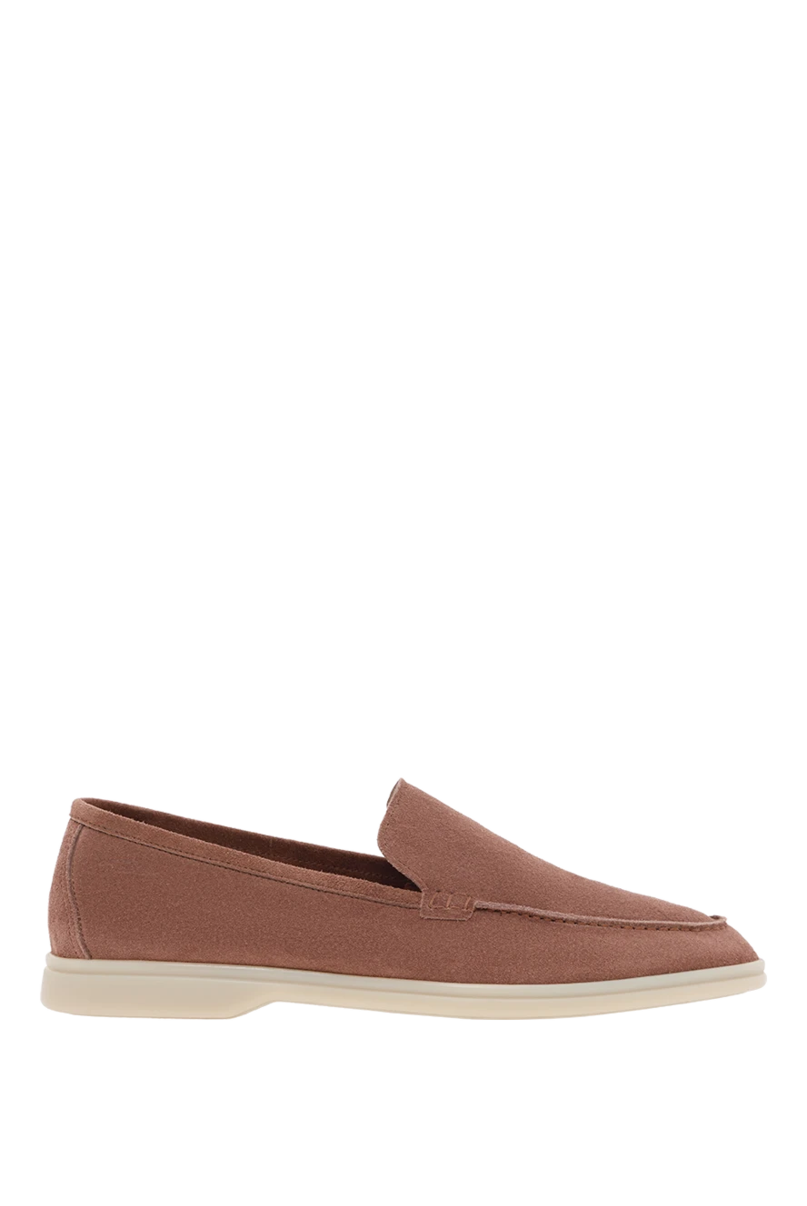 Cesare di Napoli замшевые мужские лоферы casimiro коричневые на белой подошве 187515 - фото 1
