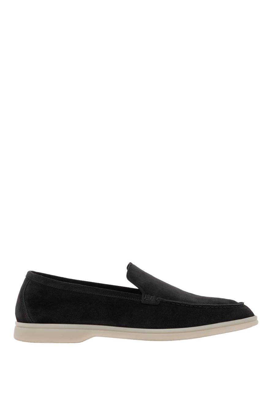 Cesare di Napoli замшевые мужские лоферы casimiro синие на белой подошве 187519 - фото 1