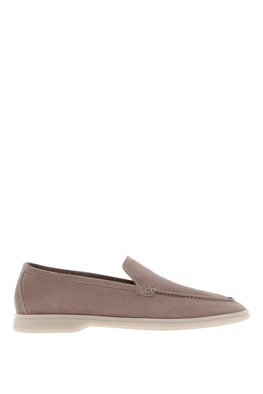 Cesare di Napoli замшевые мужские лоферы casimiro бежевые на белой подошве 187521 - фото 1