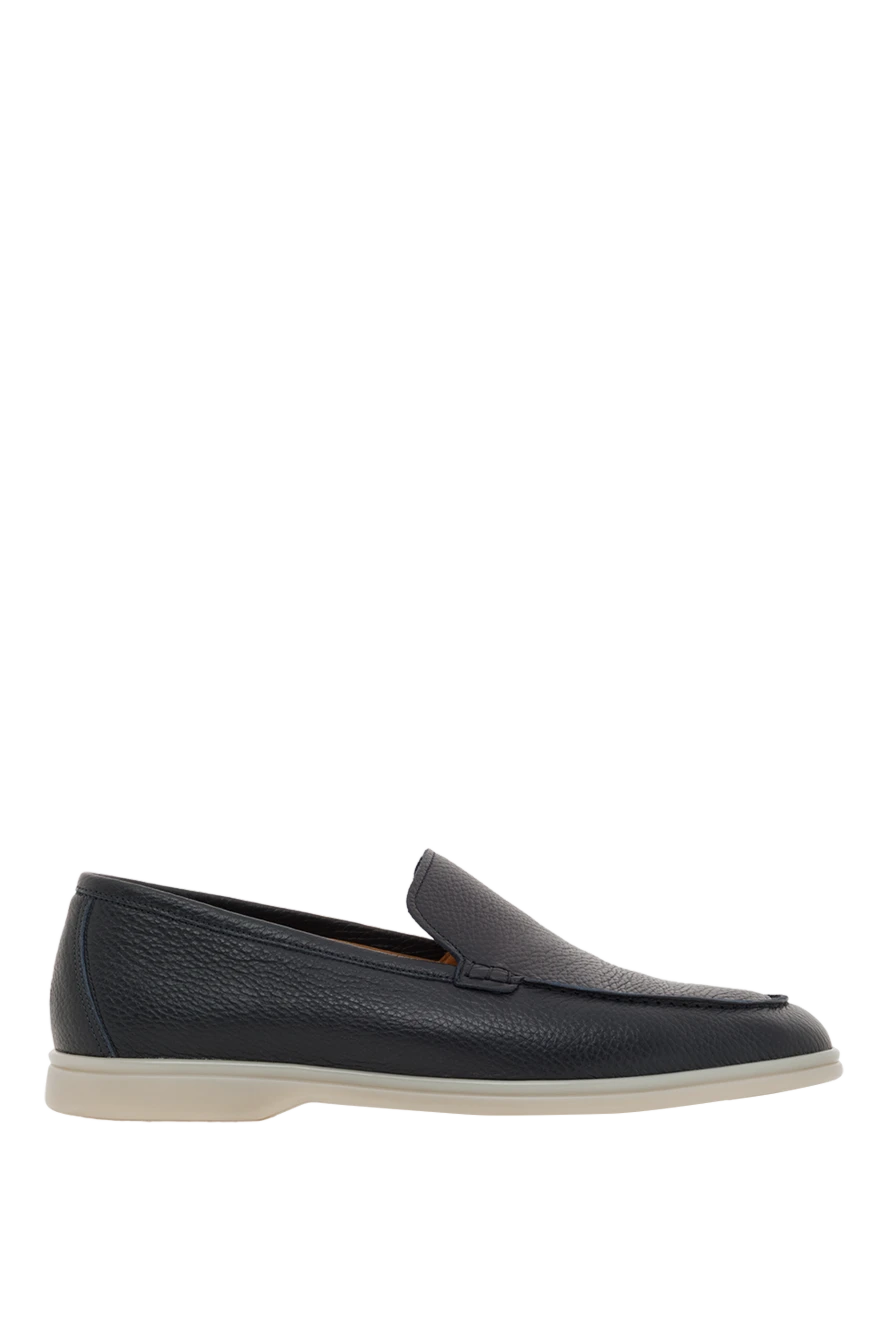 Cesare di Napoli ерлерге арналған көк былғарыдан жасалған лоферлер 187522 - фото 1