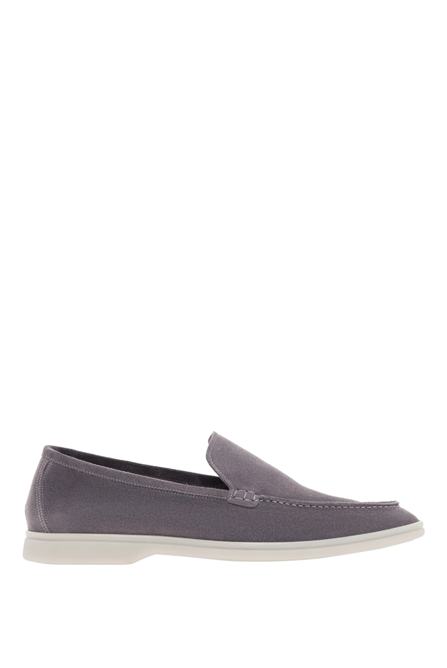 Cesare di Napoli ақ күдері табаны бар сұр лоферлер 187528 - фото 1