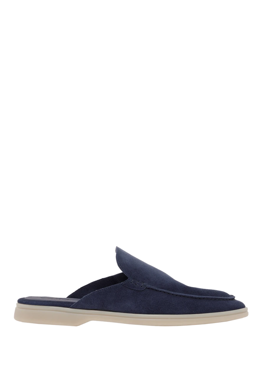 Cesare di Napoli blue suede slides with white sole 187534 - photo 1