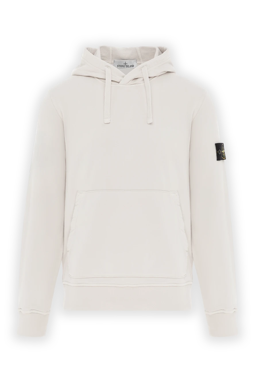 Stone Island худи из органического хлопкового флиса с капюшоном бежевое 187543 - фото 1