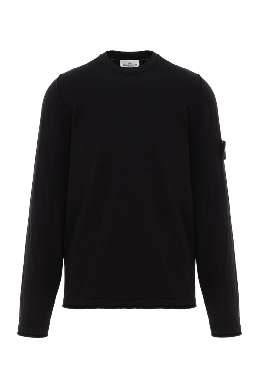 Stone Island свитер с круглым вырезом из органического хлопка и нейлона черный 187546 - фото 1