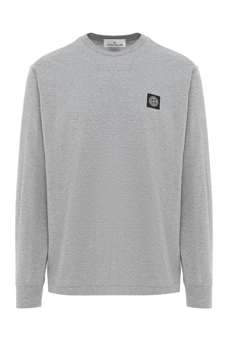 Stone Island қолтаңбасы бар, мақтадан жасалған сұр түсті свит көйлек 187555 - фото 1