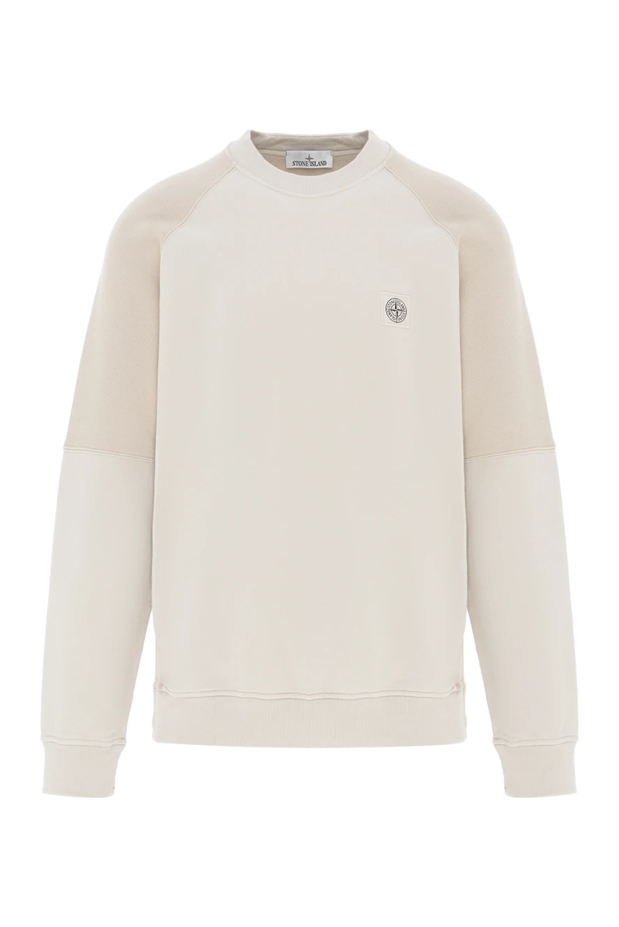 Stone Island beige cotton sweatshirt with raglan sleeves and logo 187556 - photo 1