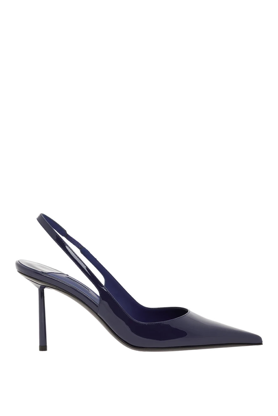 Blue Patent Leather Bella Peep Toe Shoes
