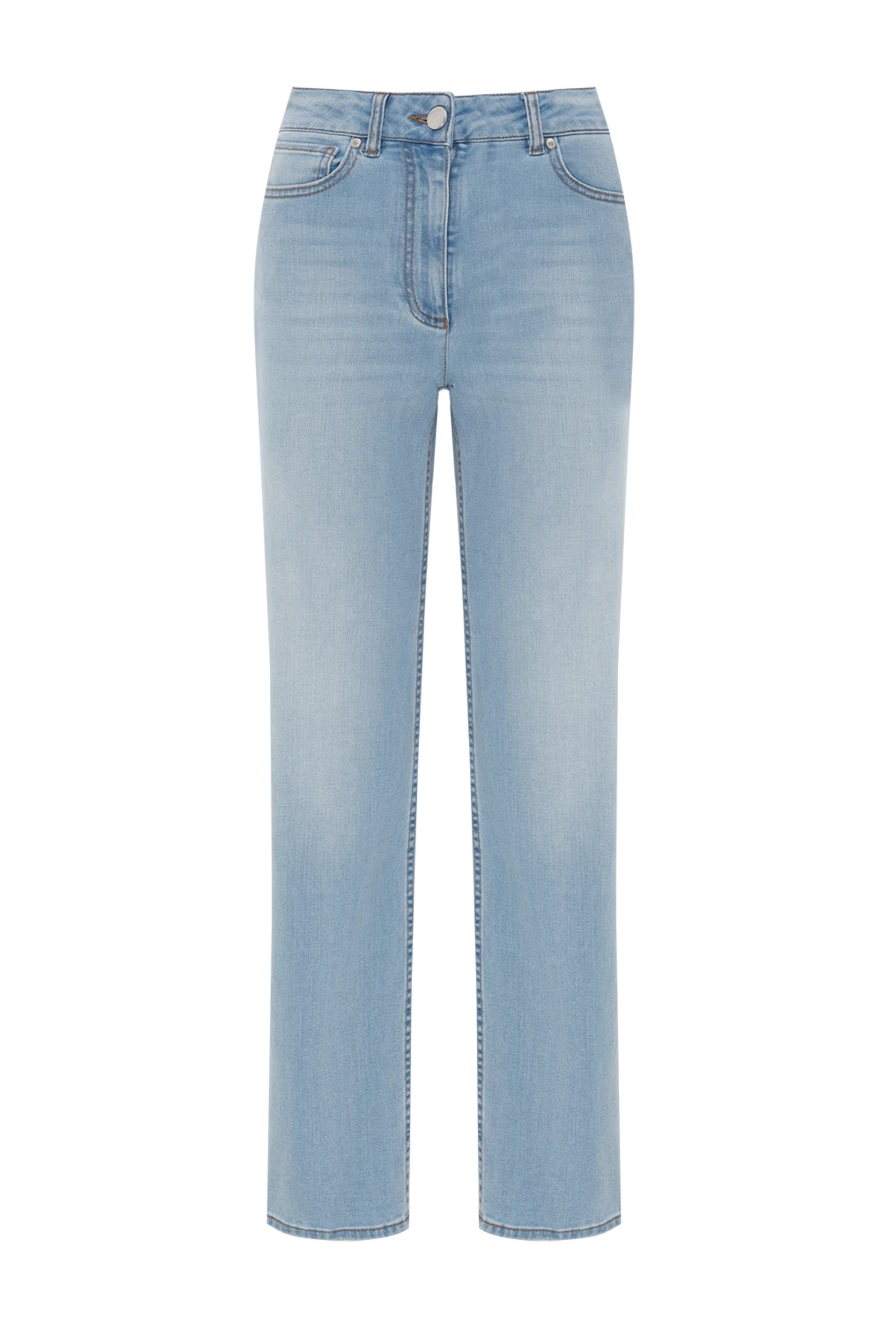 Peserico күйзеліс әсері бар әйелдердің көк мақта джинсы 187666 - фото 1