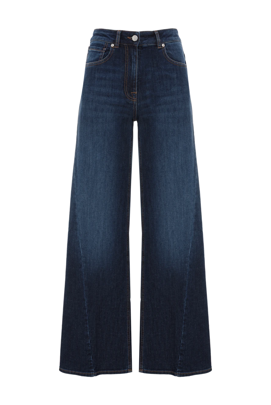 Peserico джинсы широкие с пятью карманами из комфортного хлопка синие 187675 - фото 1