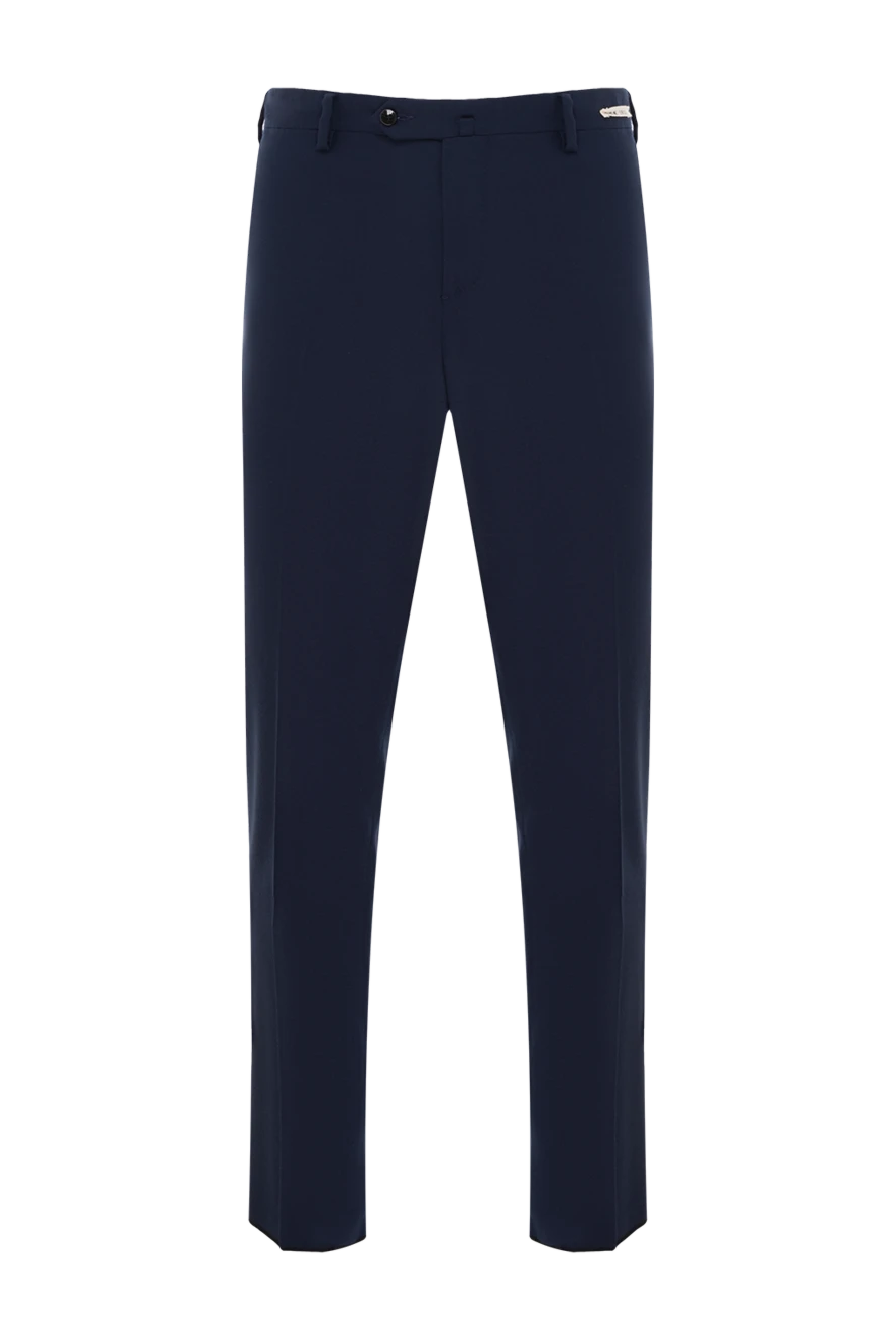 Lubiam синие шерстяные брюки мужские с врезными карманами 187703 - фото 1