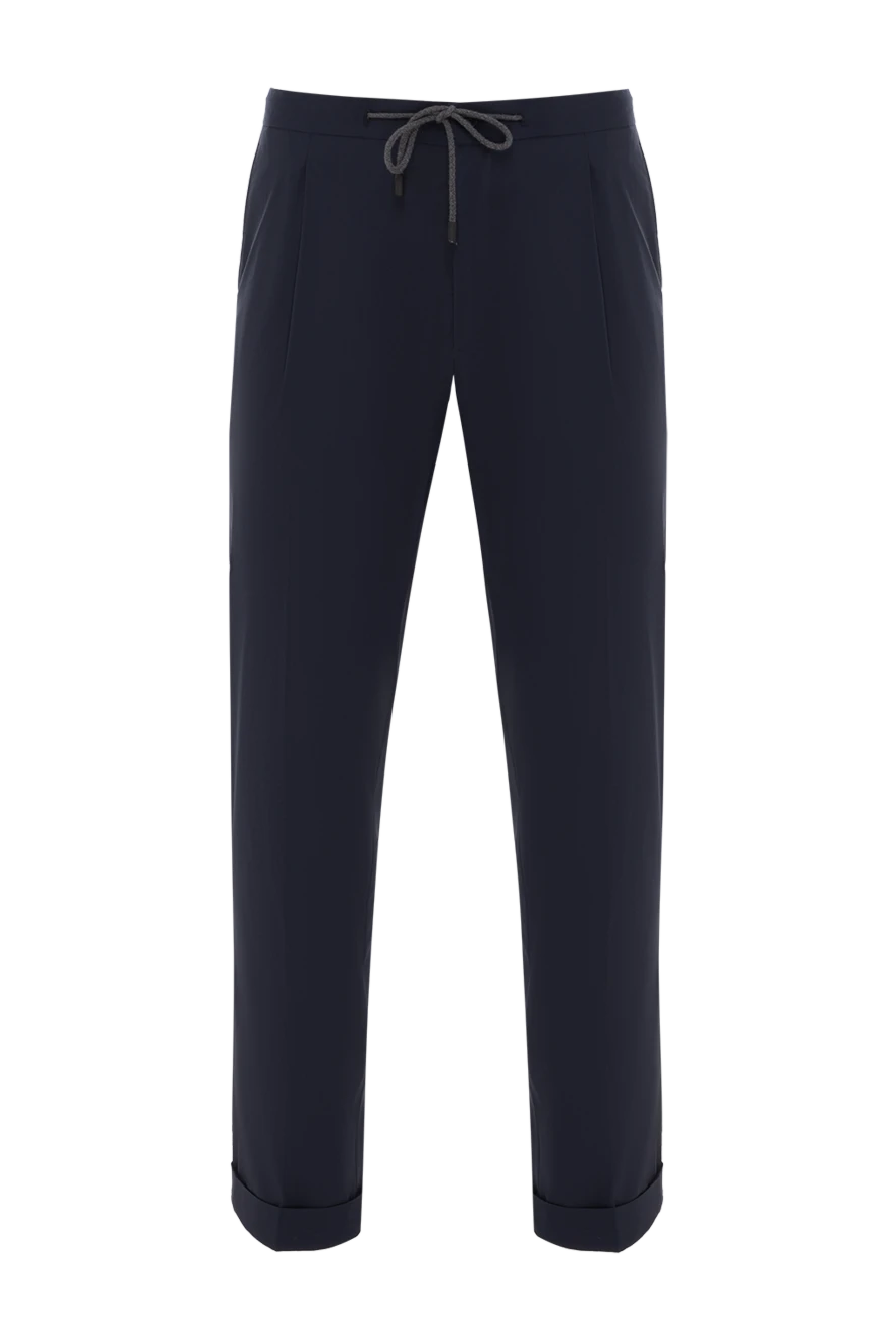 Lubiam men's blue trousers with ties and pintucks 187705 - photo 1