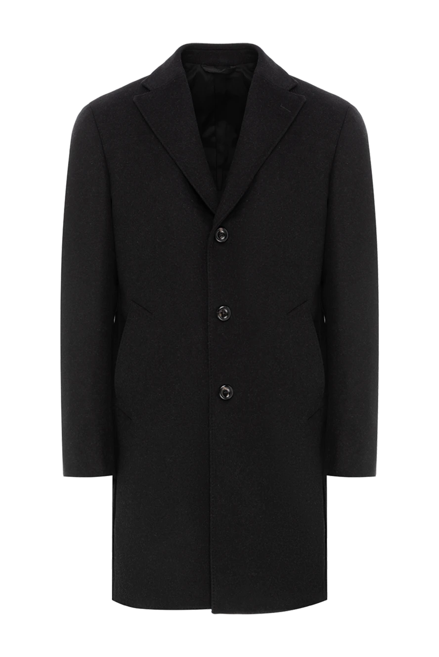 Lubiam черное мужское пальто однобортное из шерсти 187708 - фото 1