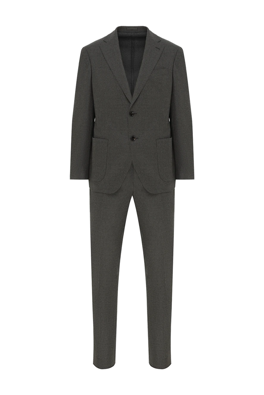 Lubiam шерстяной однобортный костюм с накладными карманами зеленый мужской 187711 - фото 1