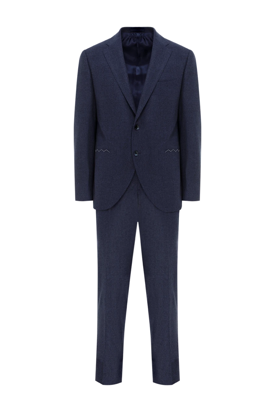 Lubiam шерстяной однобортный костюм синий мужской 187712 - фото 1