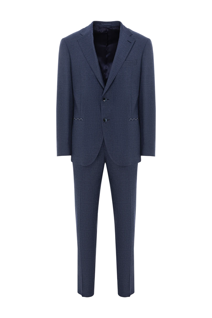 Lubiam костюм из тонкой шерсти в синем цвете с классическим кроем 187713 - фото 1
