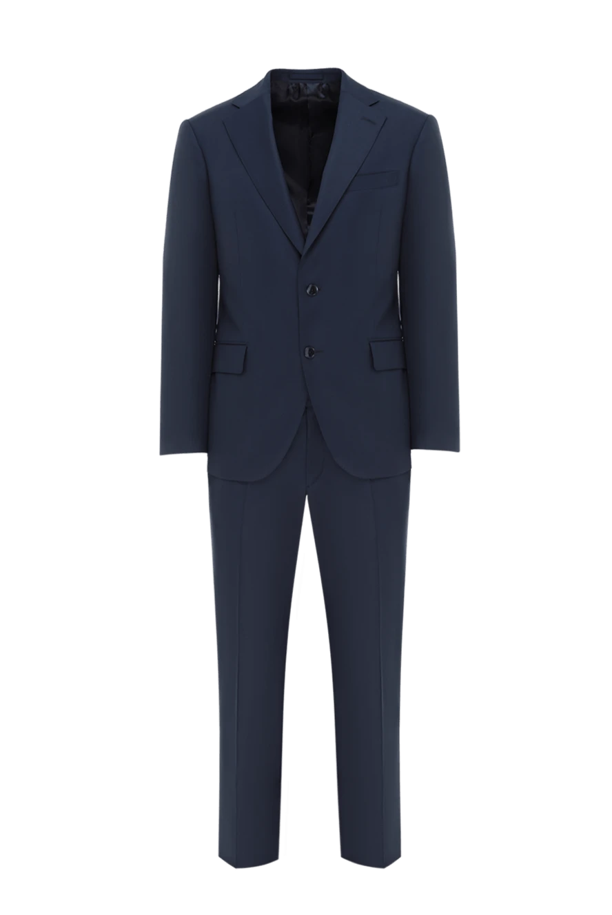 Lubiam көк бір төсті ерлер жүннен жасалған костюм 187715 - фото 1