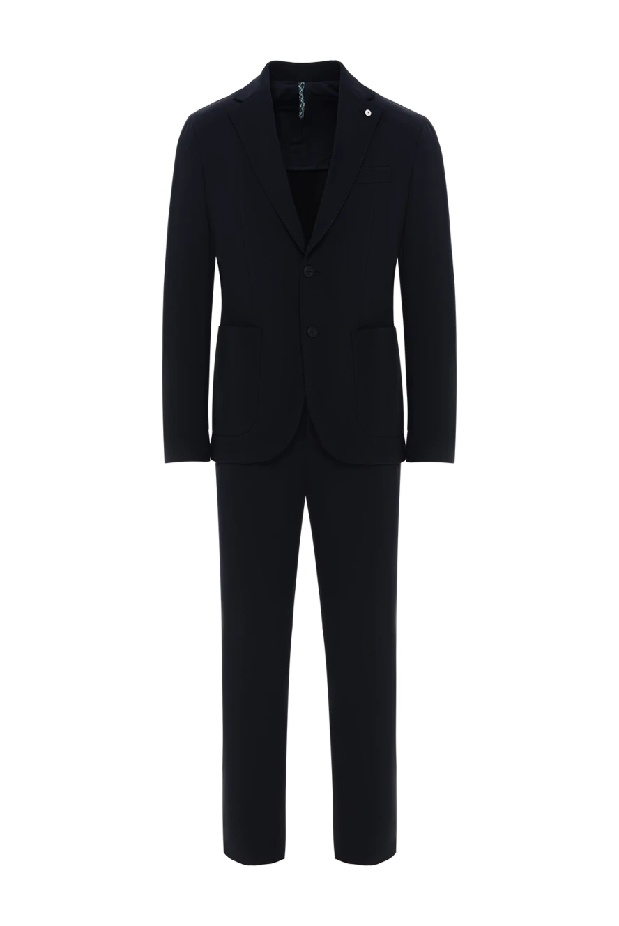 Lubiam синий однобортный костюм с накладными карманами 187720 - фото 1