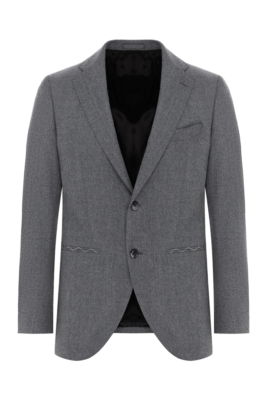 Lubiam серый шерстяной пиджак мужской однобортный 187726 - фото 1