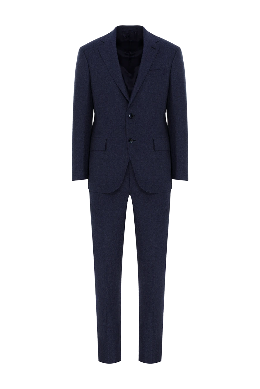 Lubiam синий шерстяной костюм мужской однобортный 187727 - фото 1