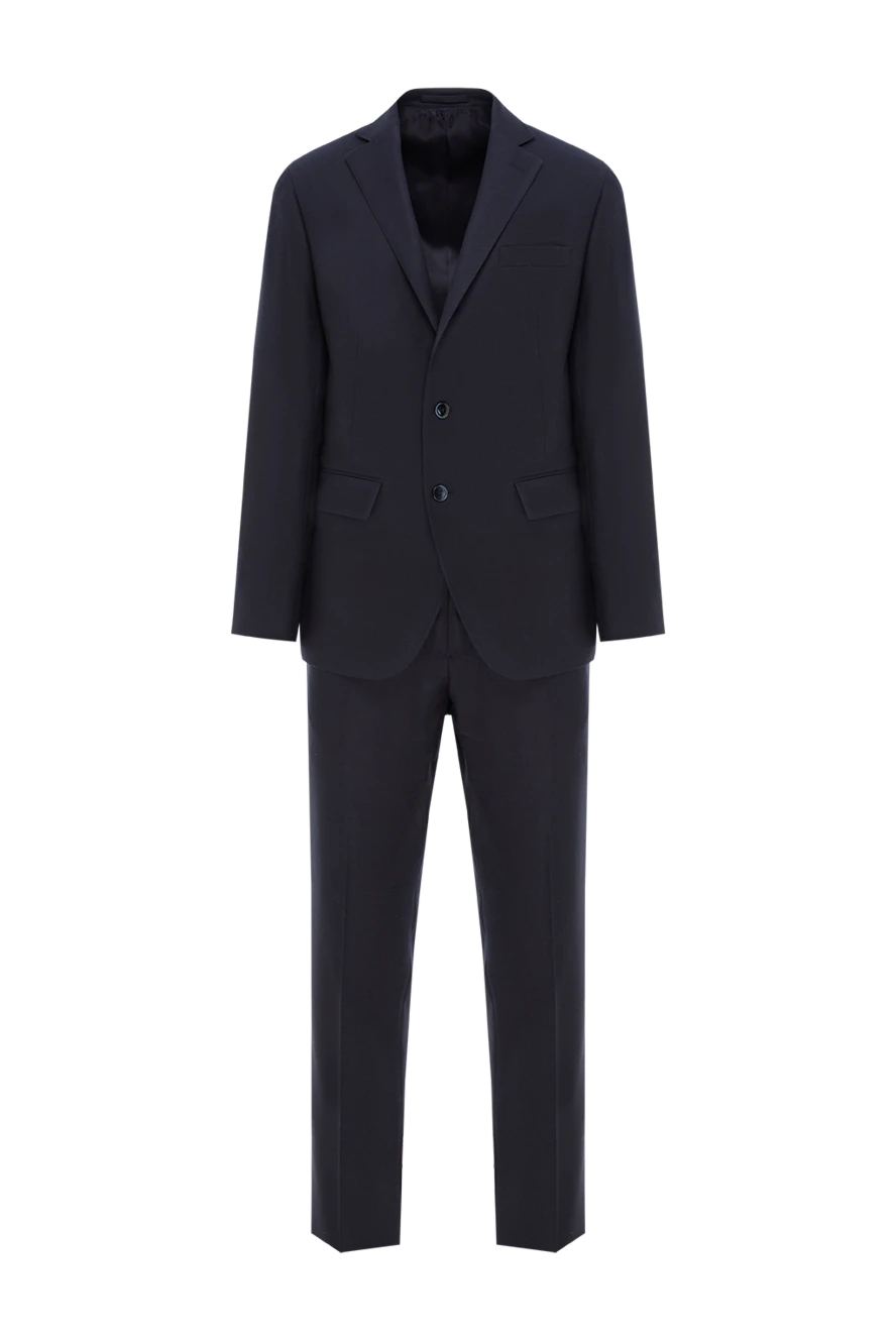Lubiam шерстяной синий костюм мужской однобортный 187728 - фото 1