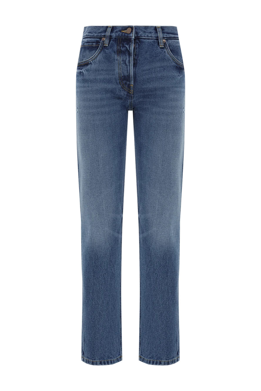 Prada женские джинсы из голубого хлопка с пятью карманами 187734 - фото 1