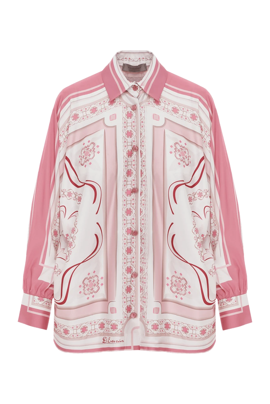 D.Exterior блуза с геометрическим принтом розовая 187774 - фото 1