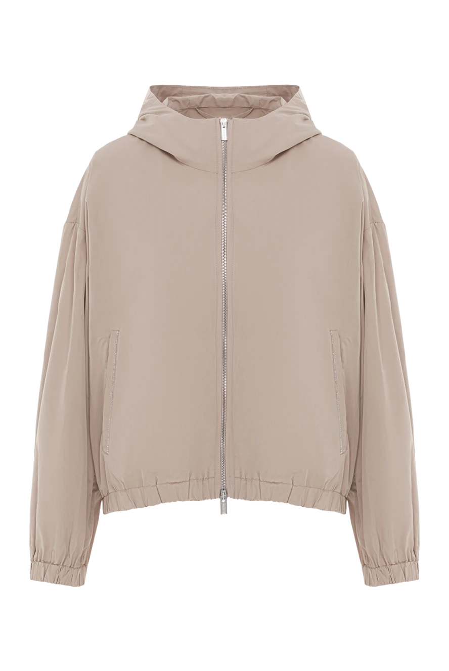 Peserico loose-fitting hooded jacket in beige taffeta 187794 - photo 1