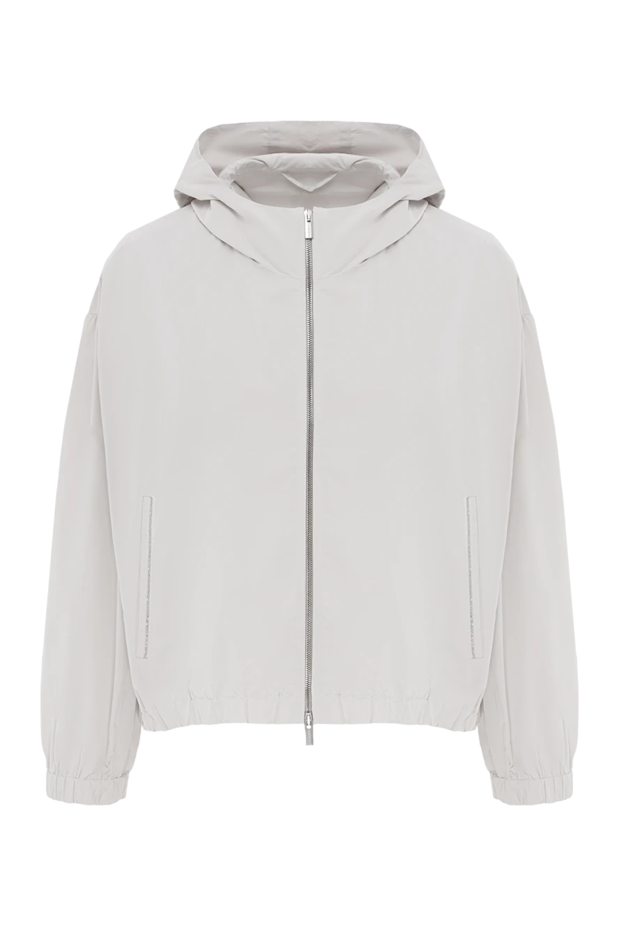 Peserico сұр түсті тафетадан жасалған кең қапшықты күрте 187795 - фото 1