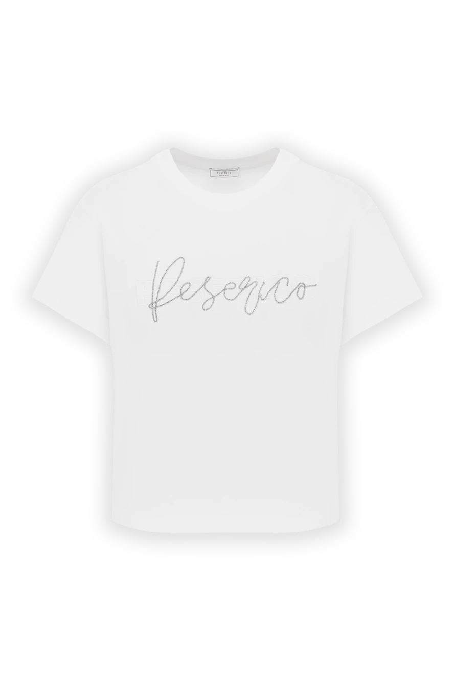 Peserico футболка из хлопкового трикотажа с логотипом и би-эластичной резинкой 187802 - фото 1