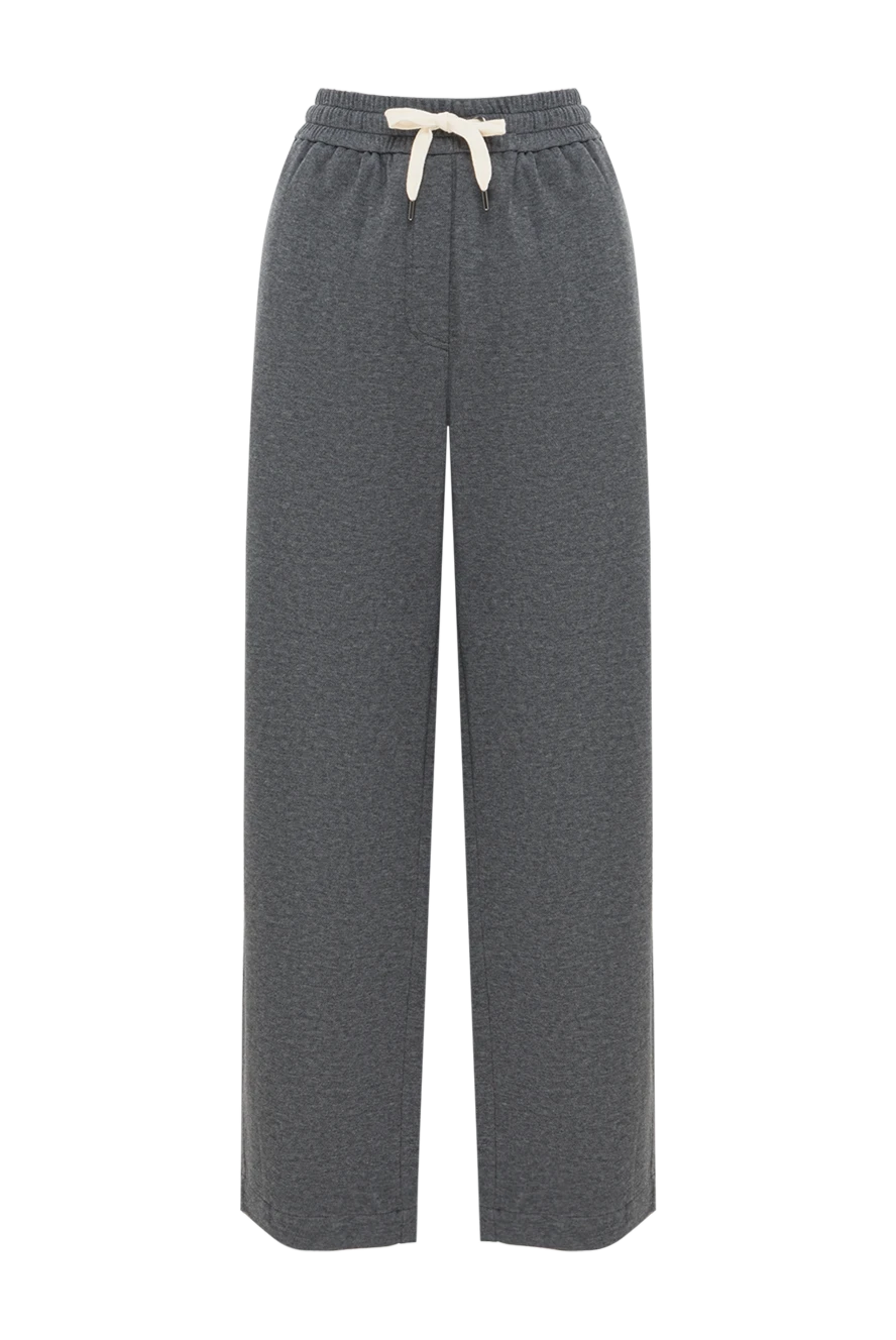 Brunello Cucinelli women's gray sweatpants made of soft cotton jersey 187821 - photo 1