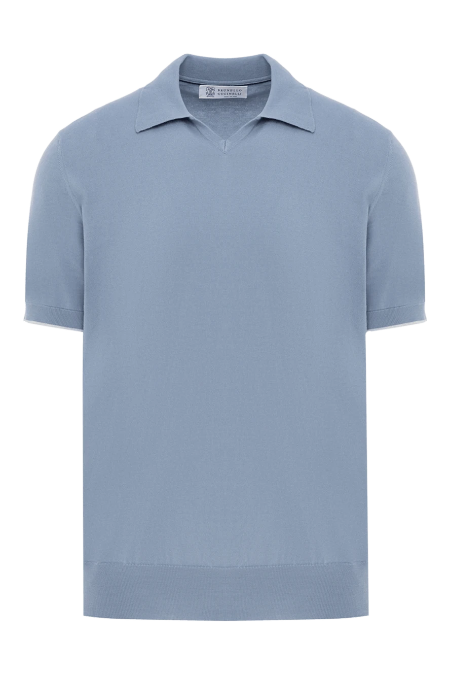 Brunello Cucinelli ашық көк түсті тоқылған поло жейде, жағасы төмен, бекітпесіз
187885 - фото 1