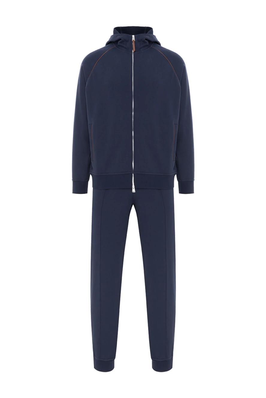 Brunello Cucinelli спортивный костюм из хлопка синий с капюшоном 187891 - фото 1