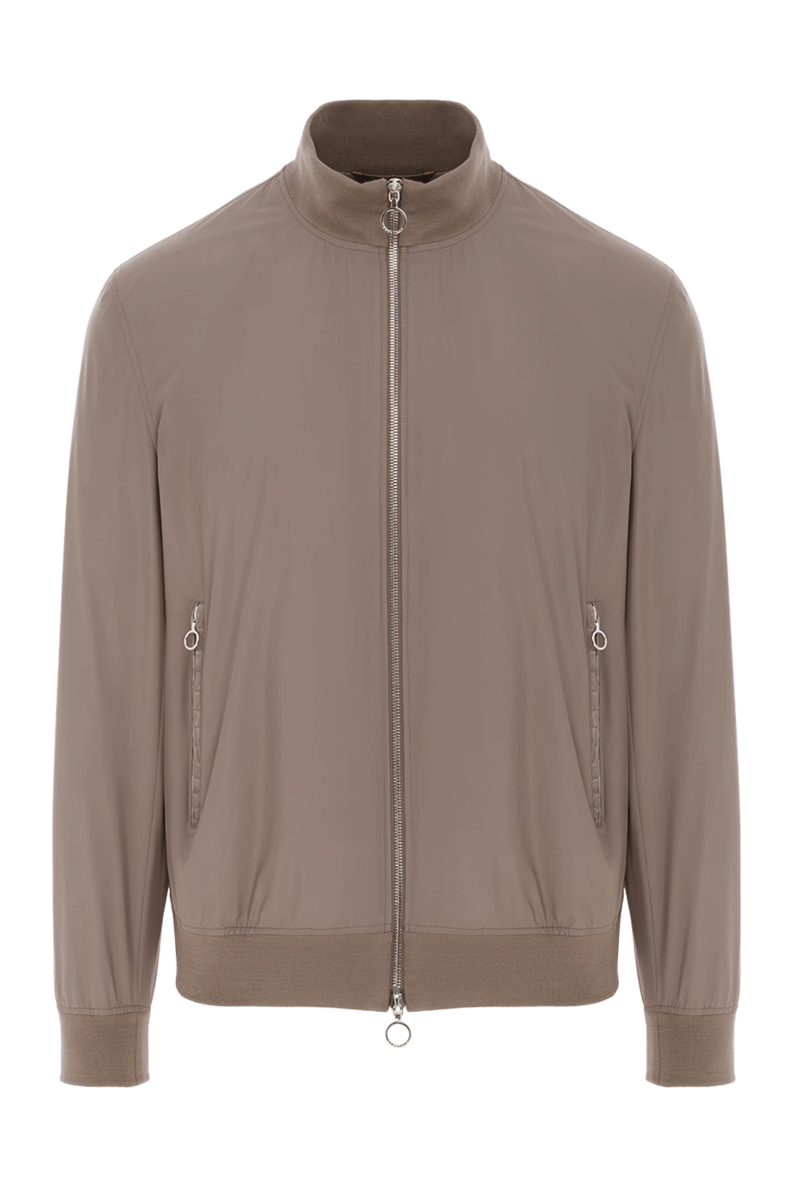 Seraphin куртка мужская с вставками из кожи крокодила бежевая 187898 - фото 1