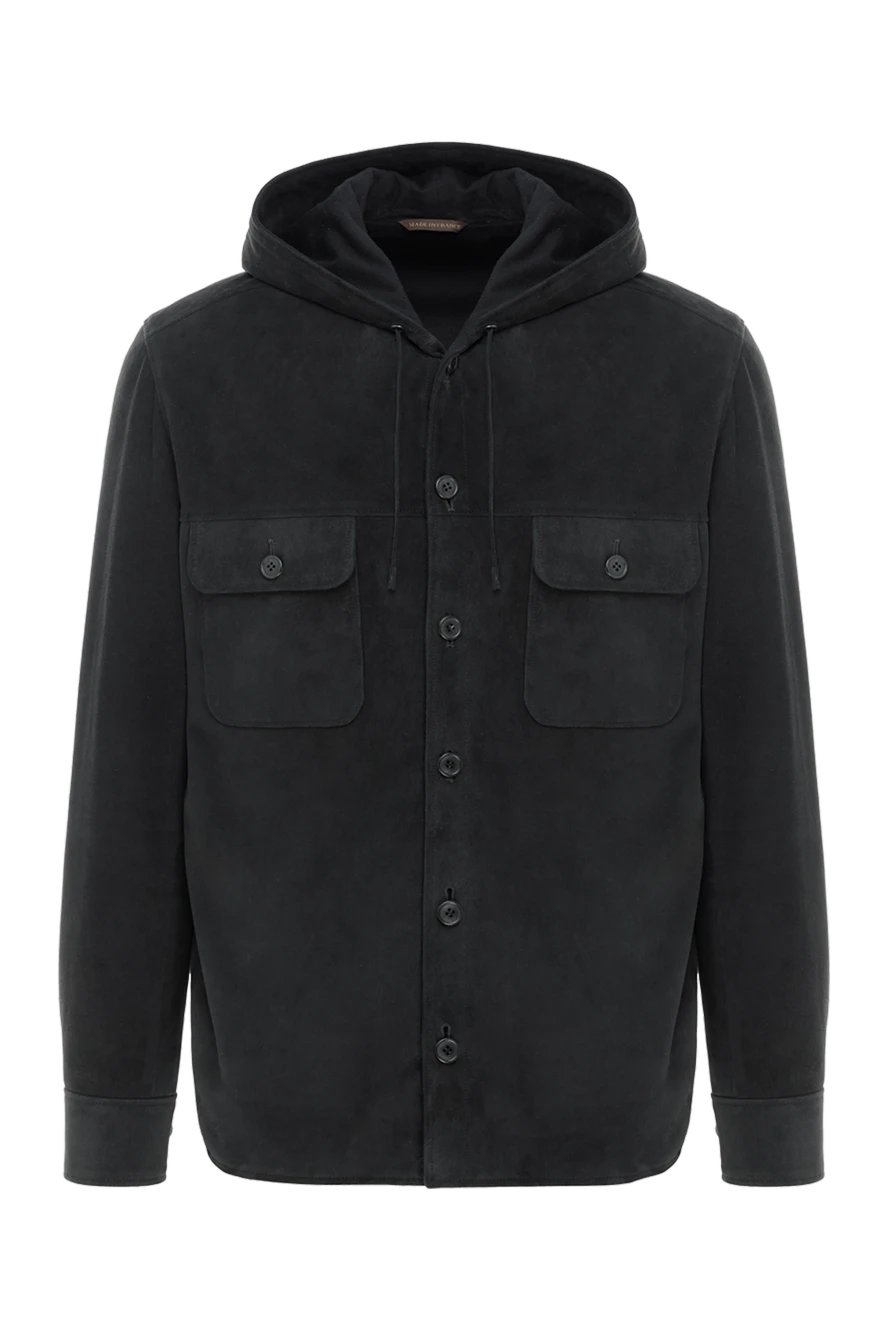 Seraphin утепленная кожаная куртка с капюшоном черная мужская 187900 - фото 1