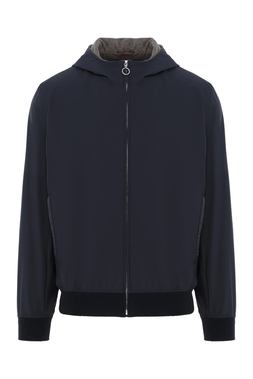 Seraphin синяя куртка с капюшоном и отделкой из кожи крокодила 187901 - фото 1