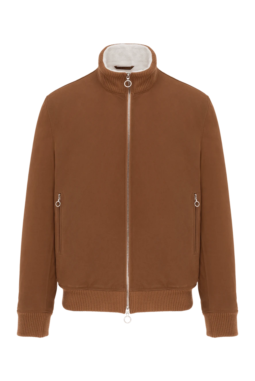 Seraphin куртка коричневая мужская из кожи и шерсти альпаки 187908 - фото 1