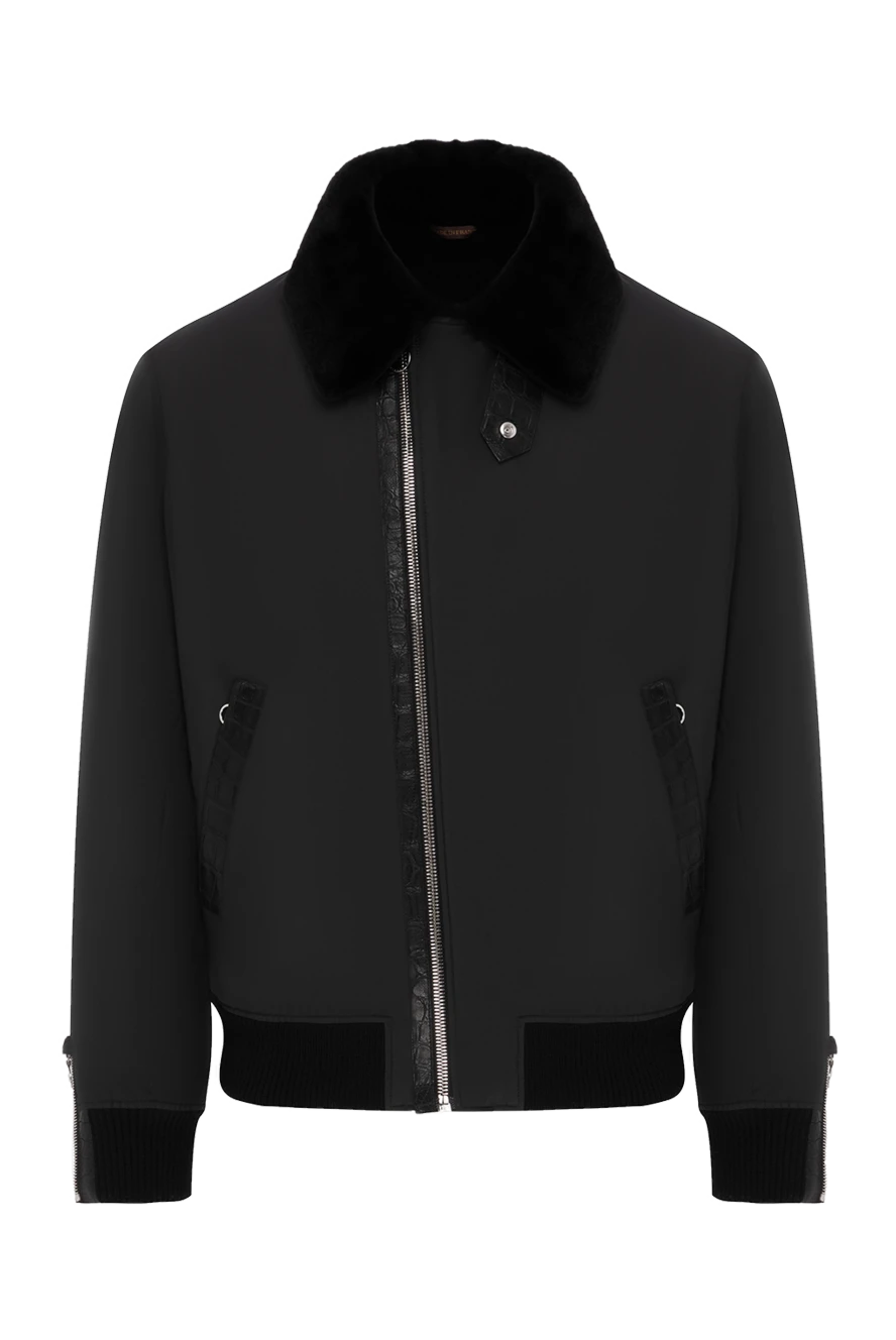 Seraphin куртка с натуральным мехом и вставками из кожи аллигатора черная 187909 - фото 1