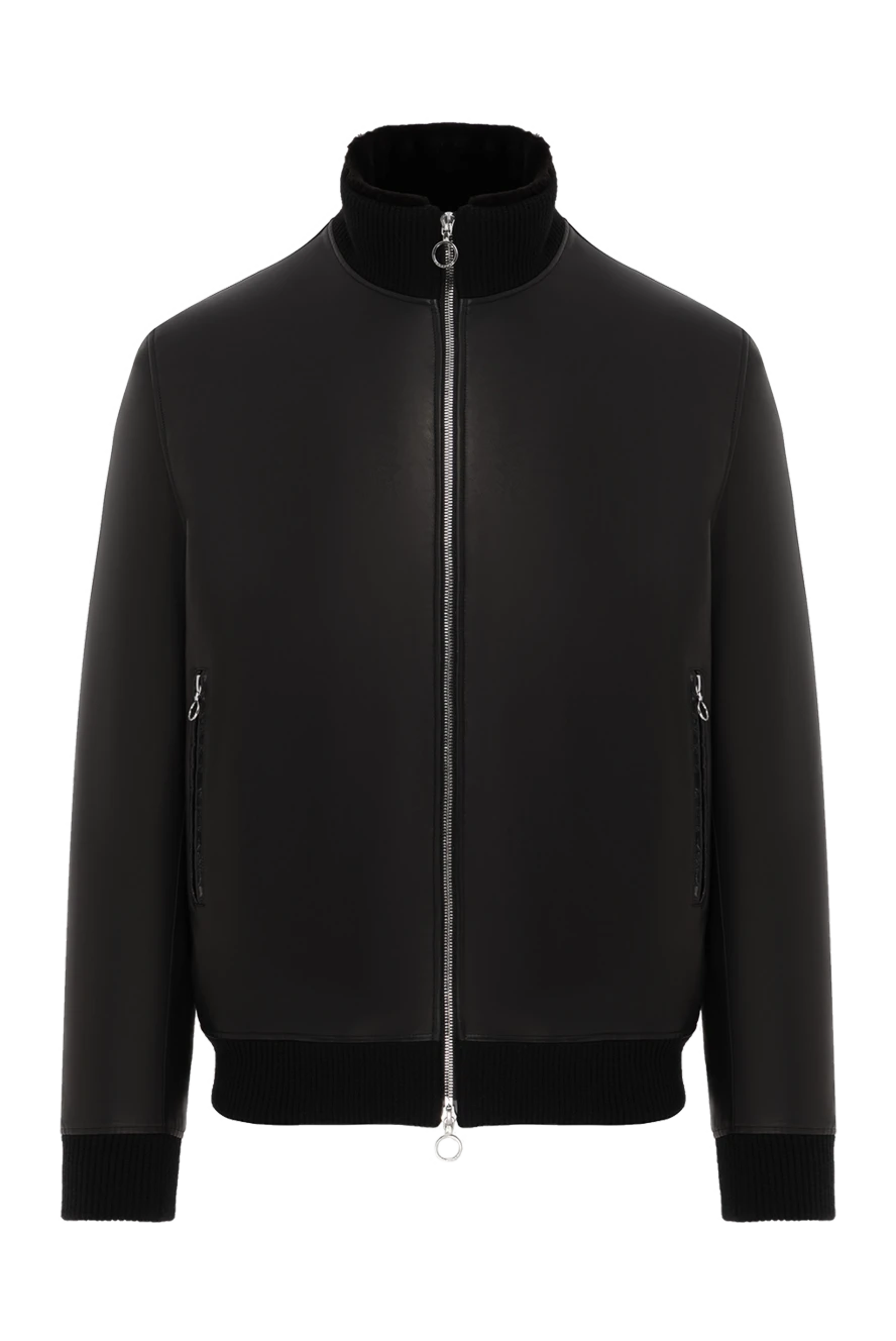 Seraphin куртка черная мужская из натуральной кожи и меха 187910 - фото 1