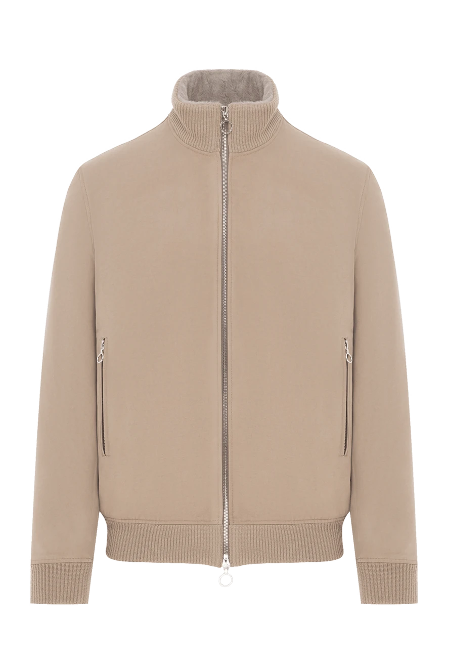 Seraphin куртка бежевая мужская из натуральной кожи и меха 187911 - фото 1