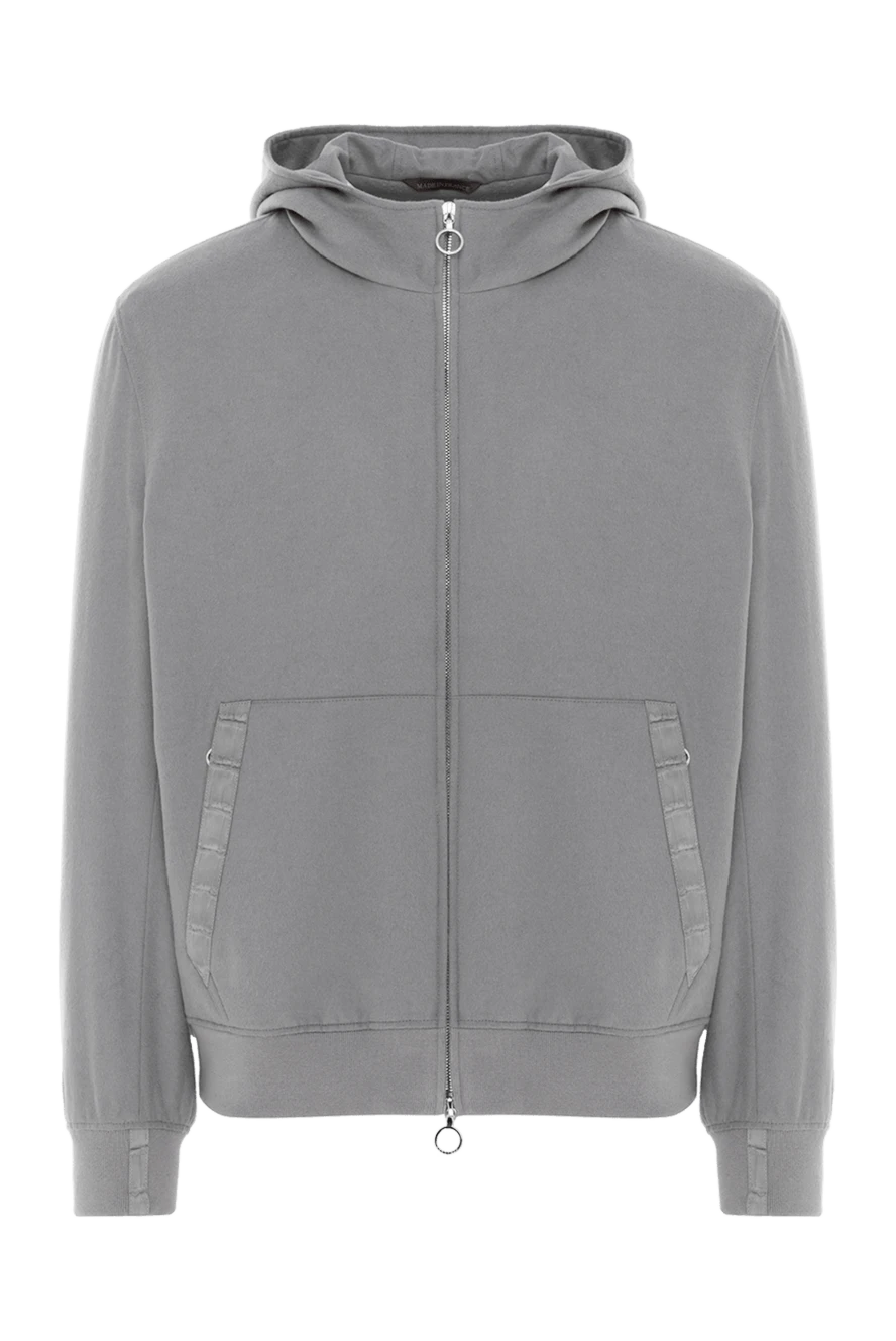 Seraphin кашемировая серая куртка с вставками из кожи аллигатора 187914 - фото 1