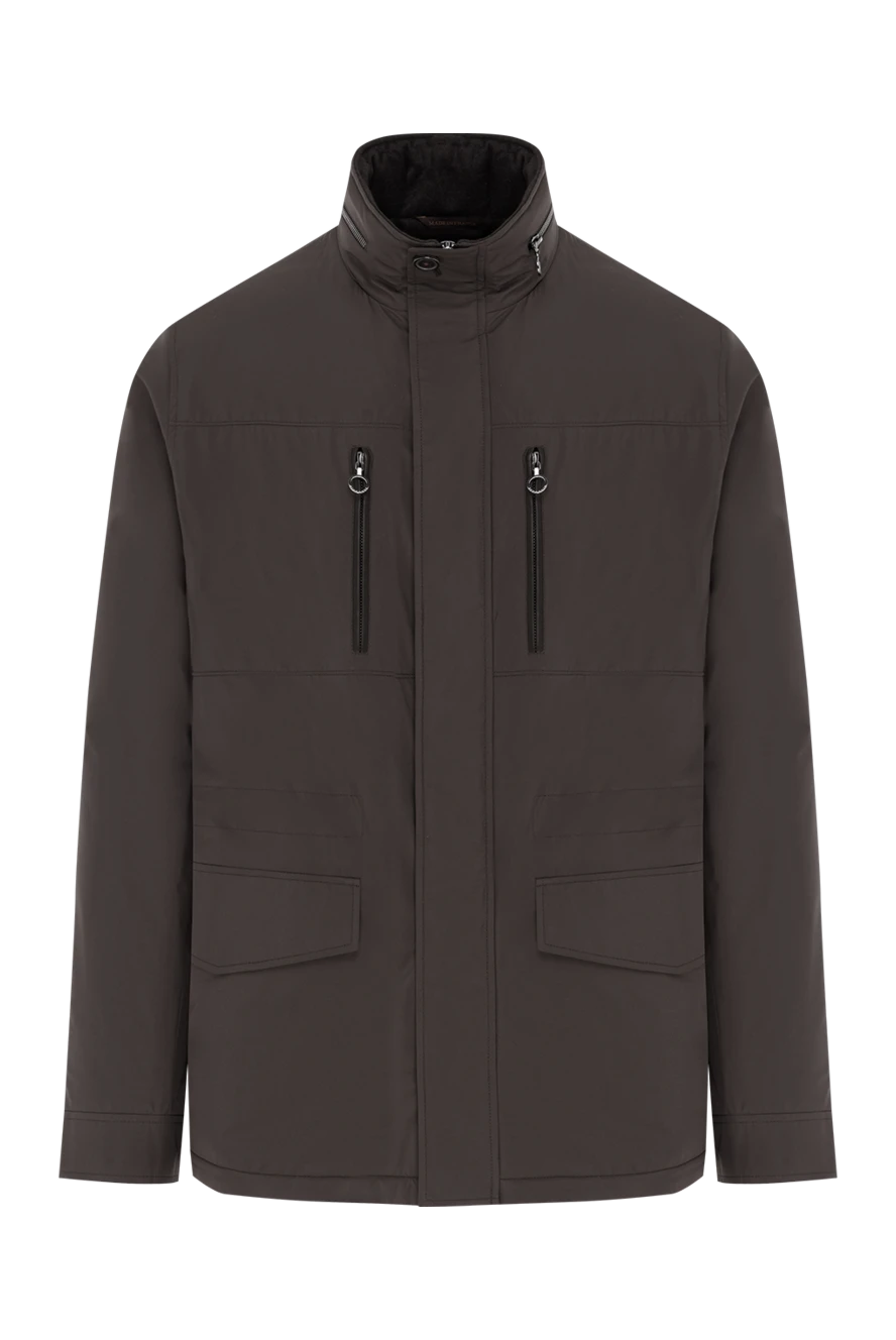 Seraphin куртка из нейлона коричневая мужская со скрытым капюшоном 187917 - фото 1