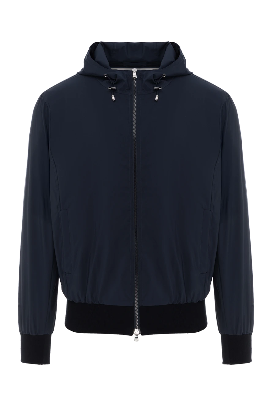 Barba Napoli куртка с капюшоном на молнии синяя мужская 187947 - фото 1