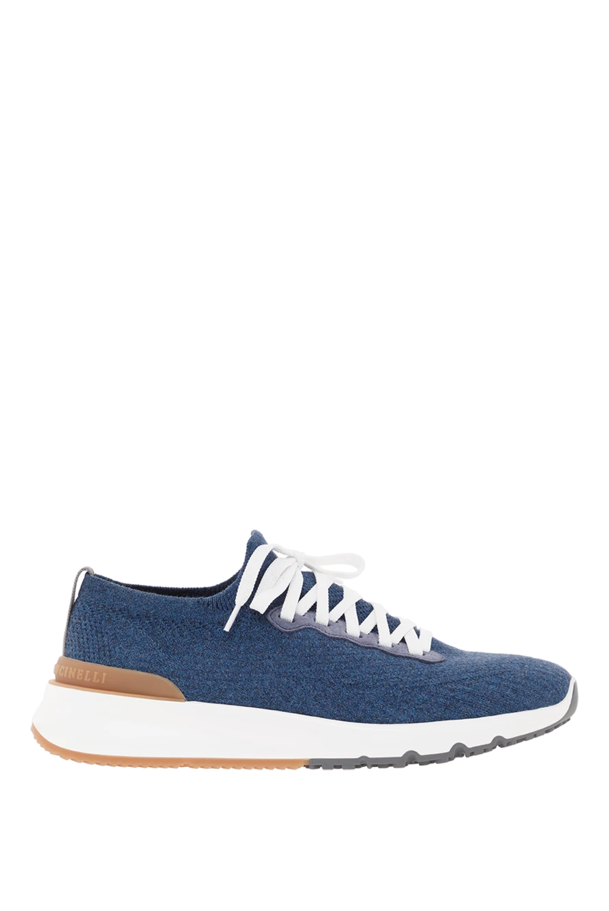 Brunello Cucinelli китай көк мақта трикотаж кроссовкалары 187982 - фото 1
