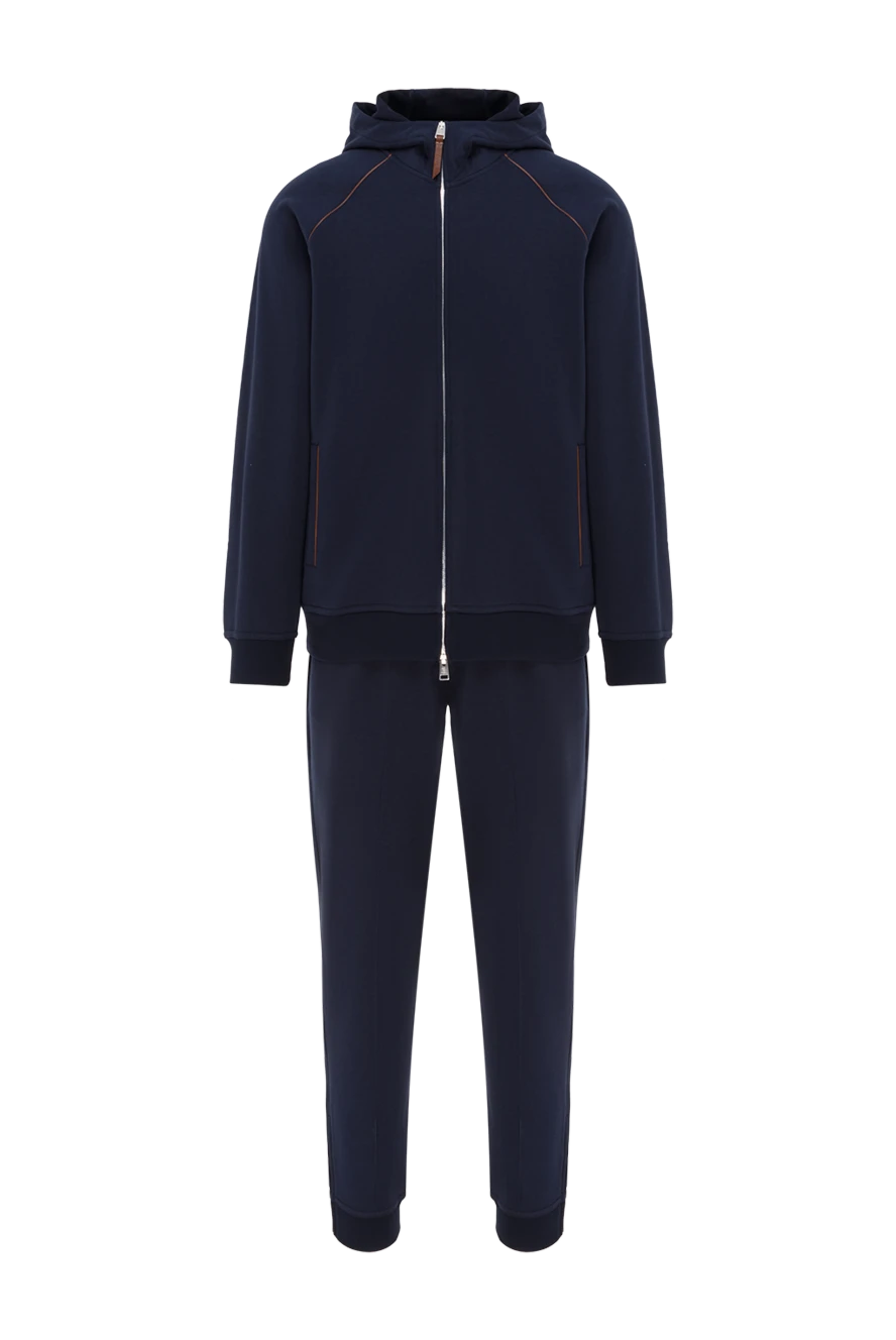 Brunello Cucinelli спортивный костюм из хлопка темно-синий с капюшоном 187985 - фото 1