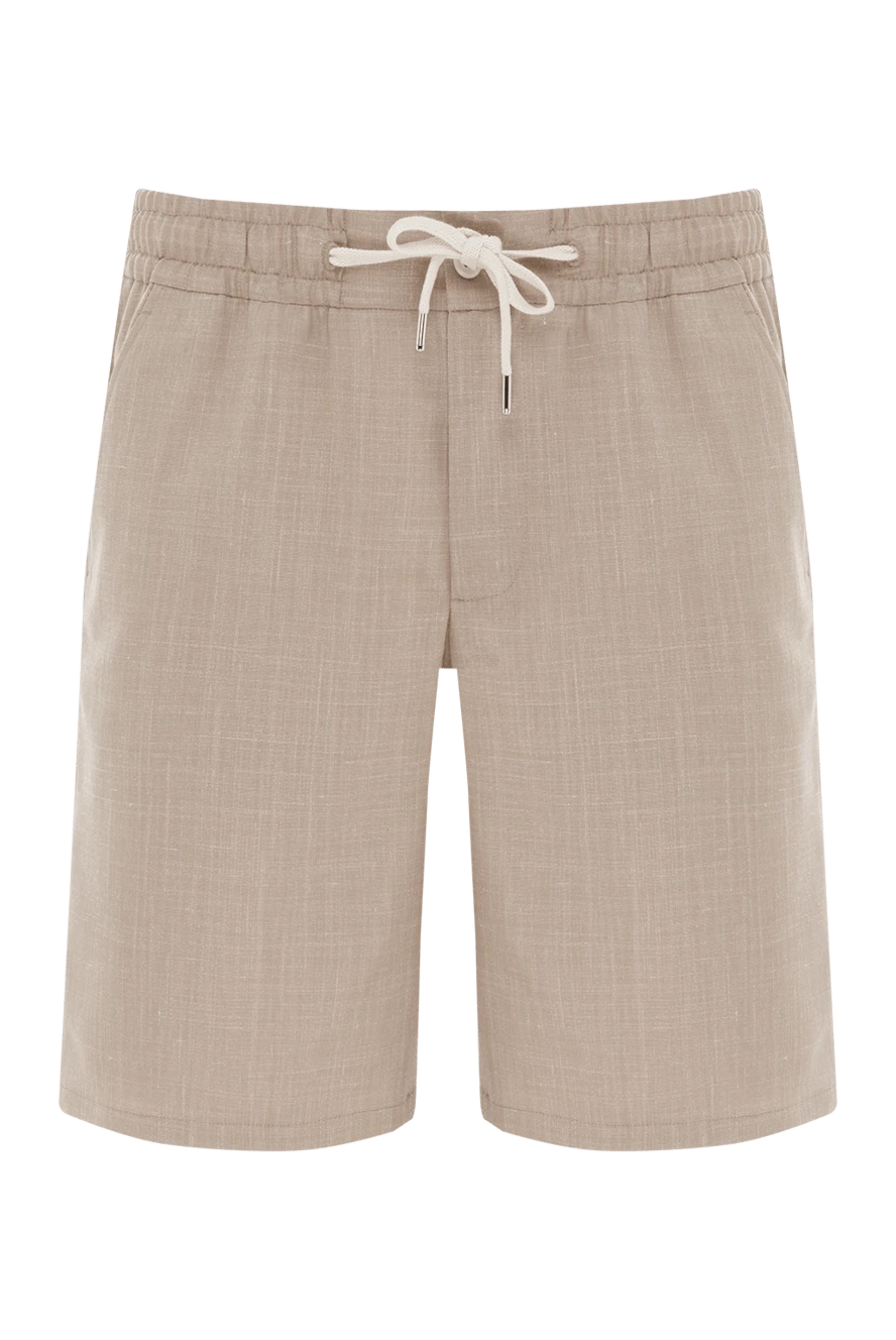 Cesare di Napoli жүн, жібек және зығыр қоспасынан жасалған ерлер бермуд шорттары, бежевый 187997 - фото 1