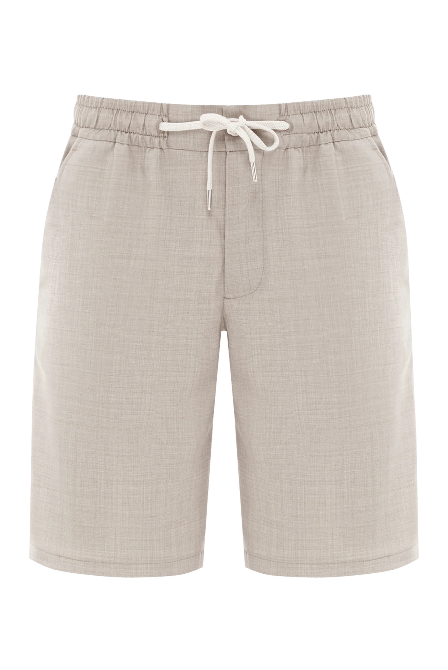 Cesare di Napoli жүннен жасалған бежевый ерлер бермуд шорттары 188001 - фото 1