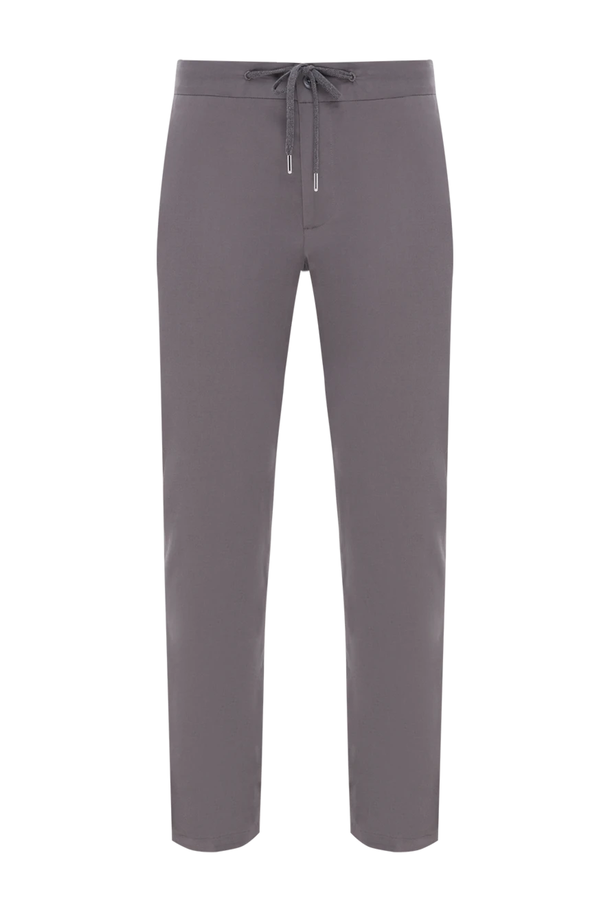 Cesare di Napoli grey men's cotton and silk drawstring trousers 188003 - photo 1