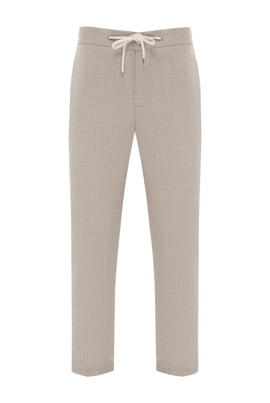 Cesare di Napoli jogop 683 wool trousers with drawstring beige 188005 - photo 1