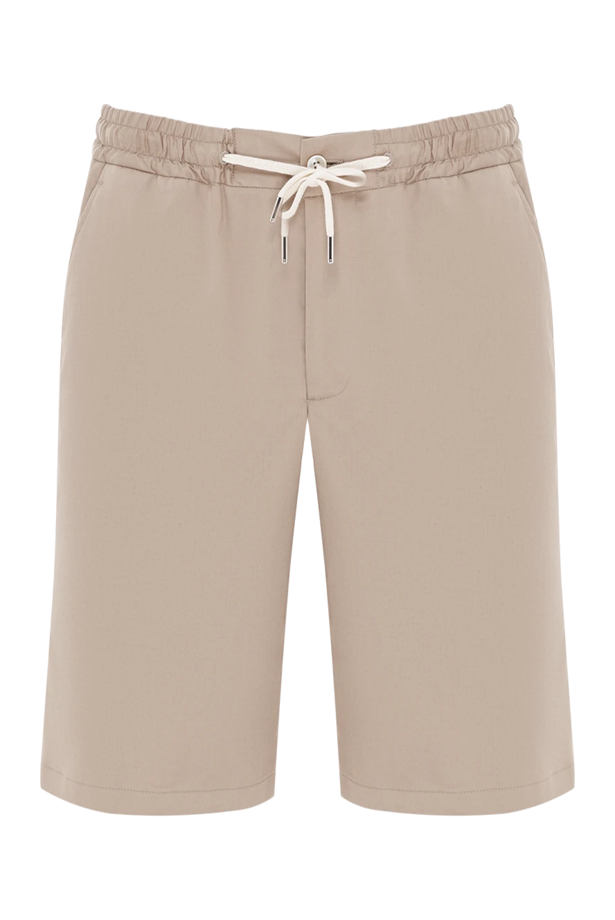 Cesare di Napoli мақта және жібектен тоқылған ерлер бежевый шорттары 188009 - фото 1